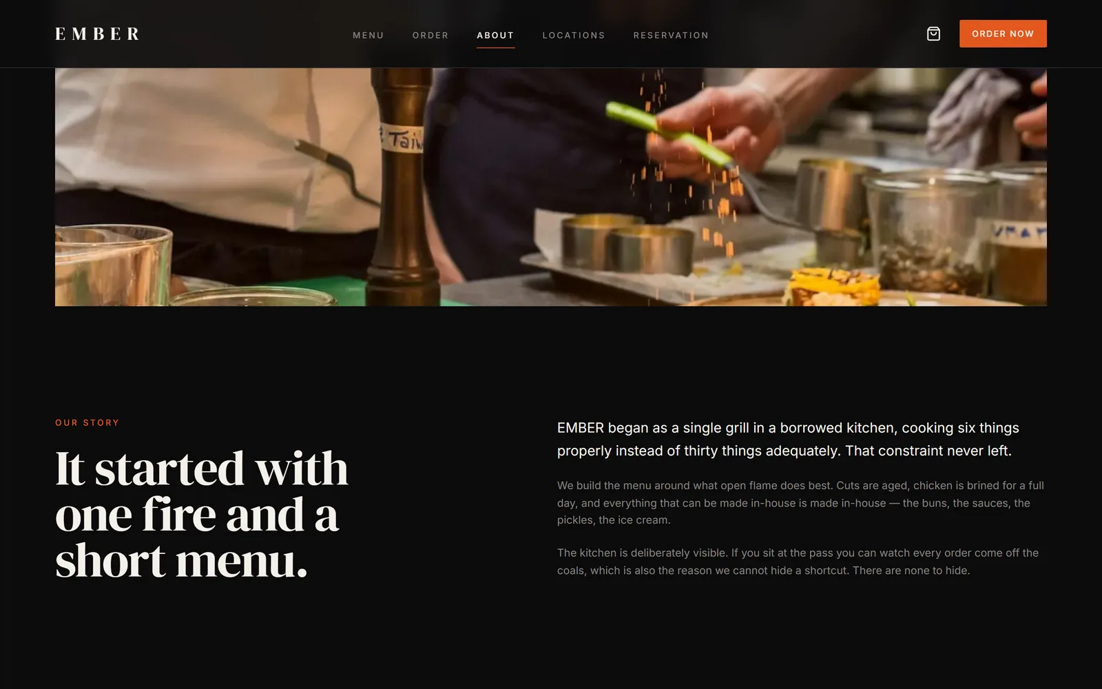 About — the story, the kitchen and the team